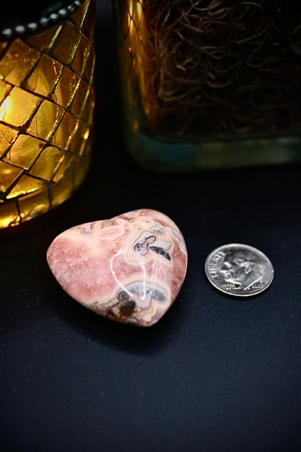 Rhodochrosite Heart Carving Beta