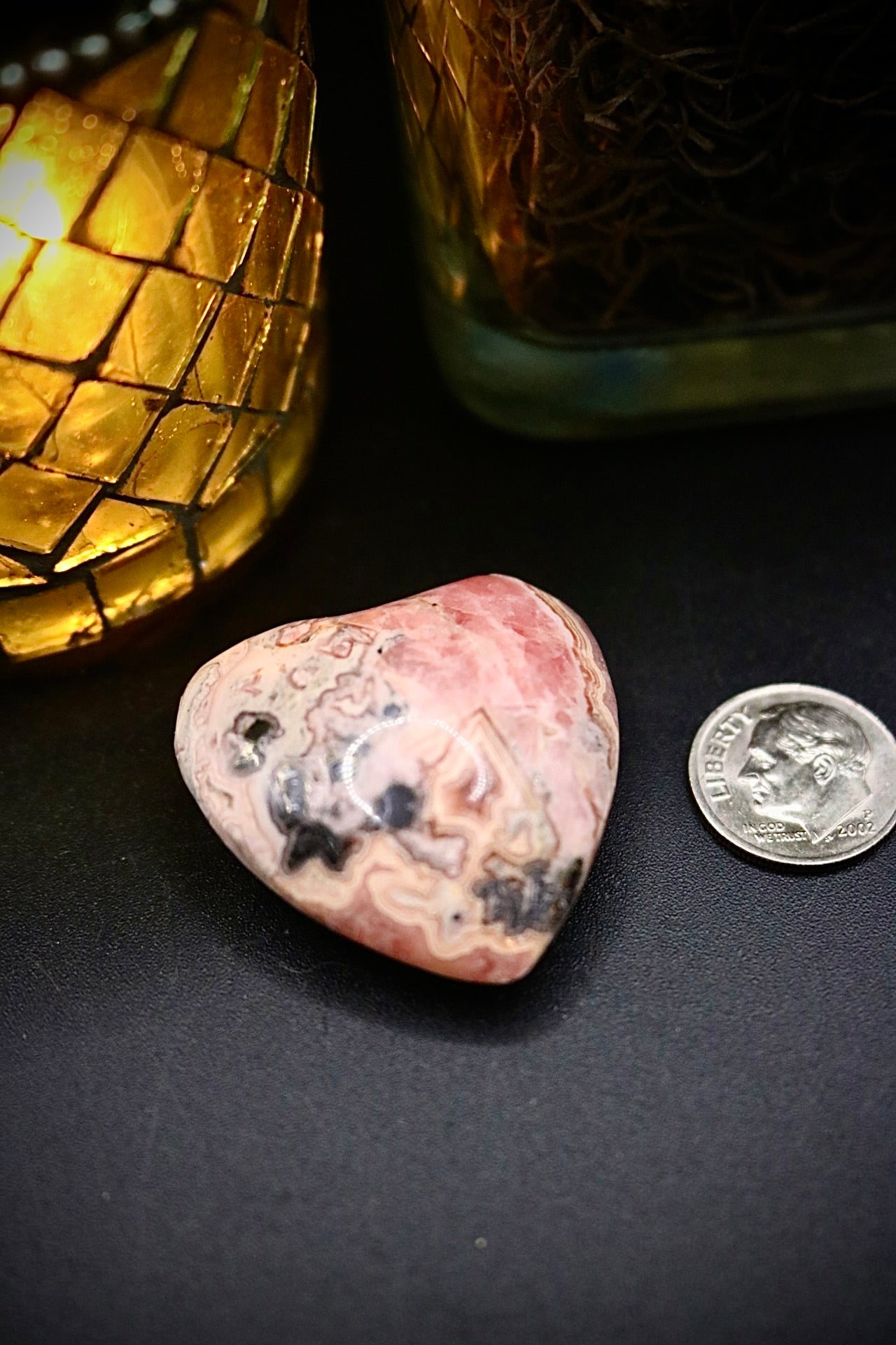 Rhodochrosite Heart Carving Beta
