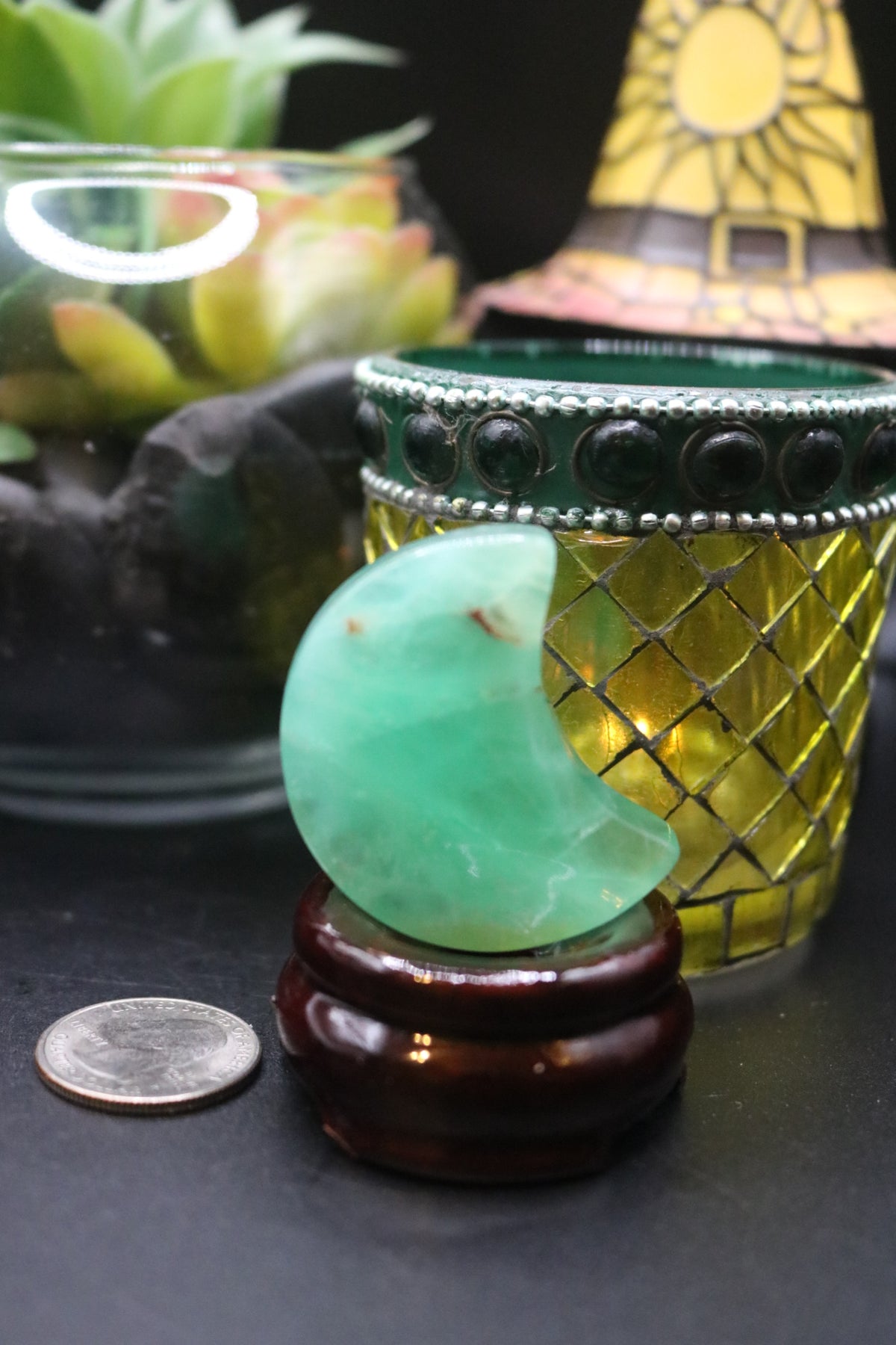 Green Fluorite Moon