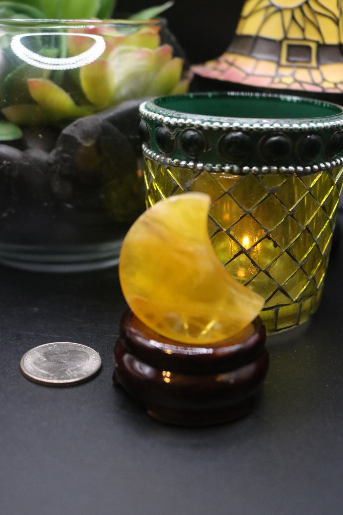 Yellow Fluorite Moon