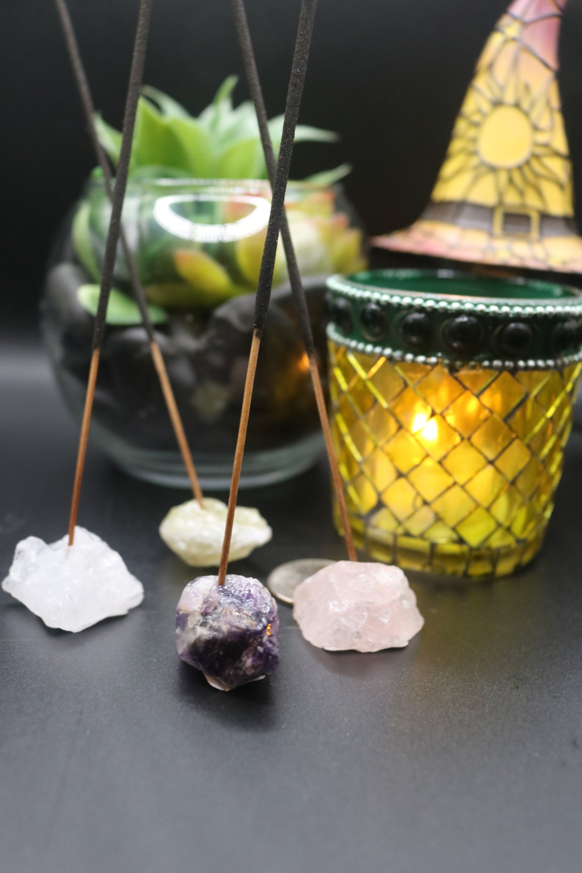 Raw Crystal Incense Holder