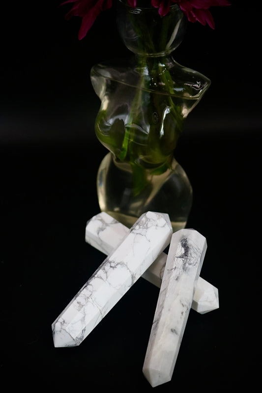 Howlite Double Toumalated Wand