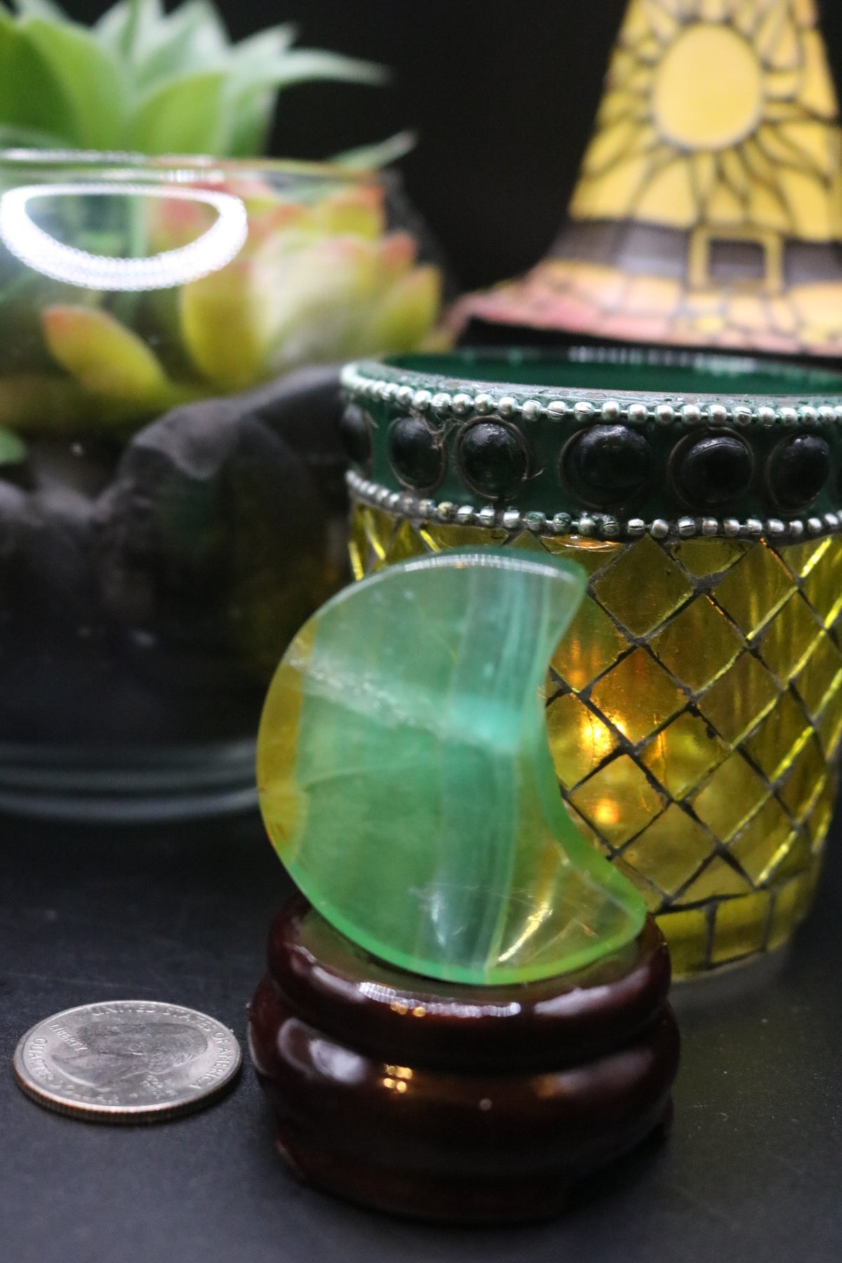 Green Fluorite Moon