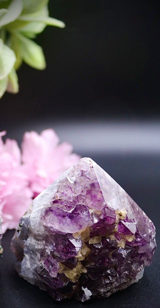 Amethyst Druzy Semi Polished Point