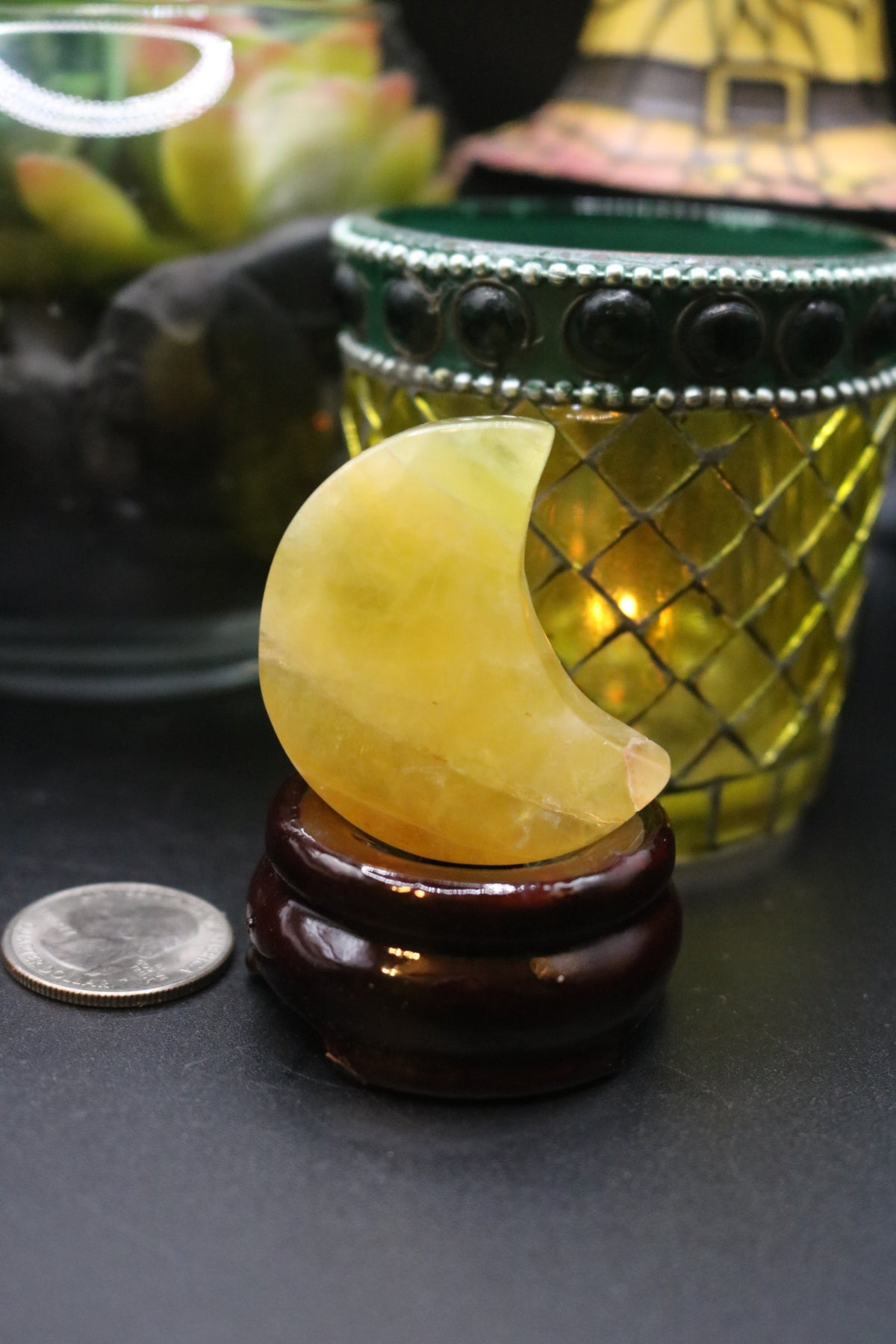 Yellow Fluorite Moon