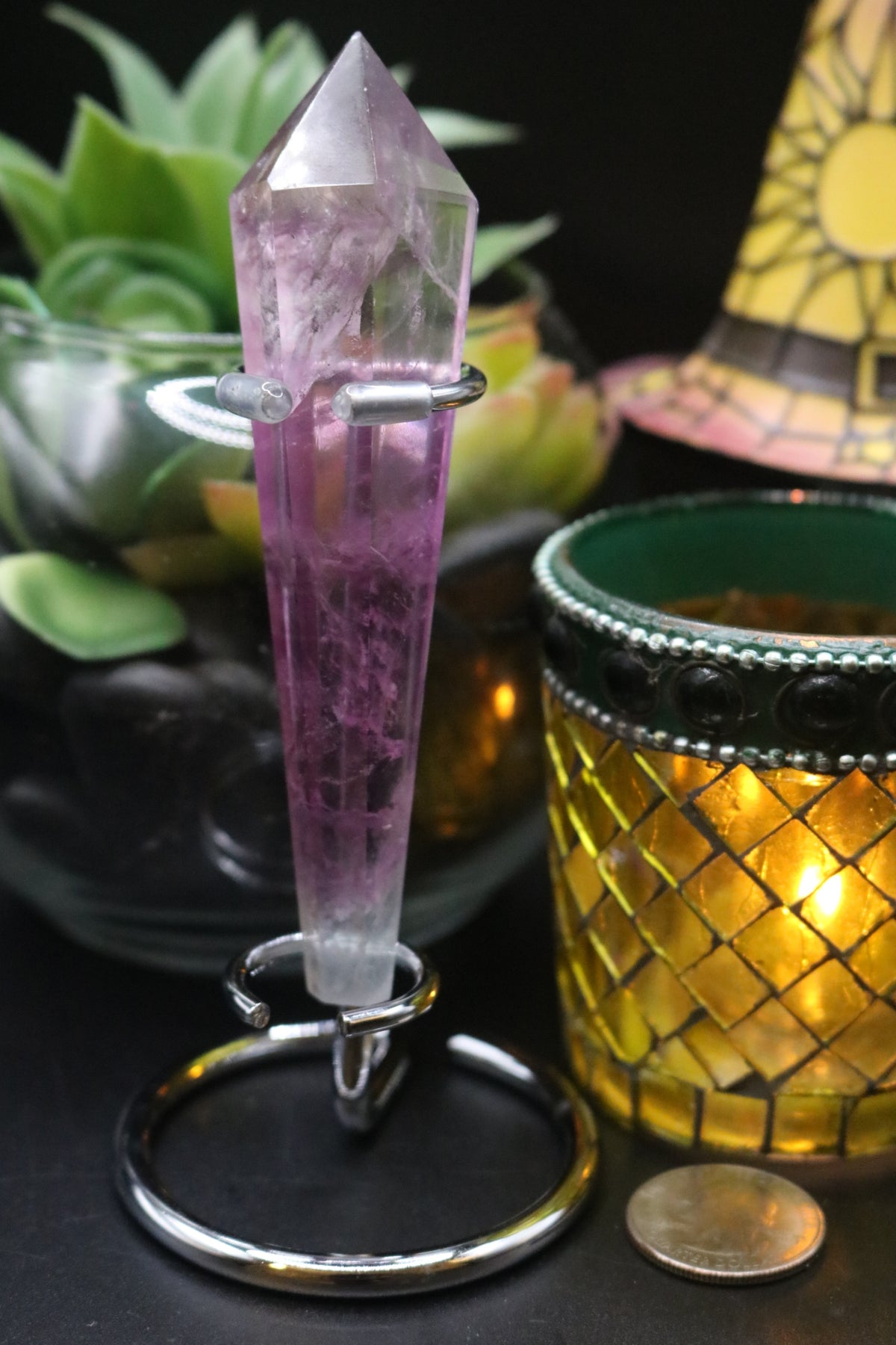 Rainbow Fluorite Wand with Stand Included (High Quality)
