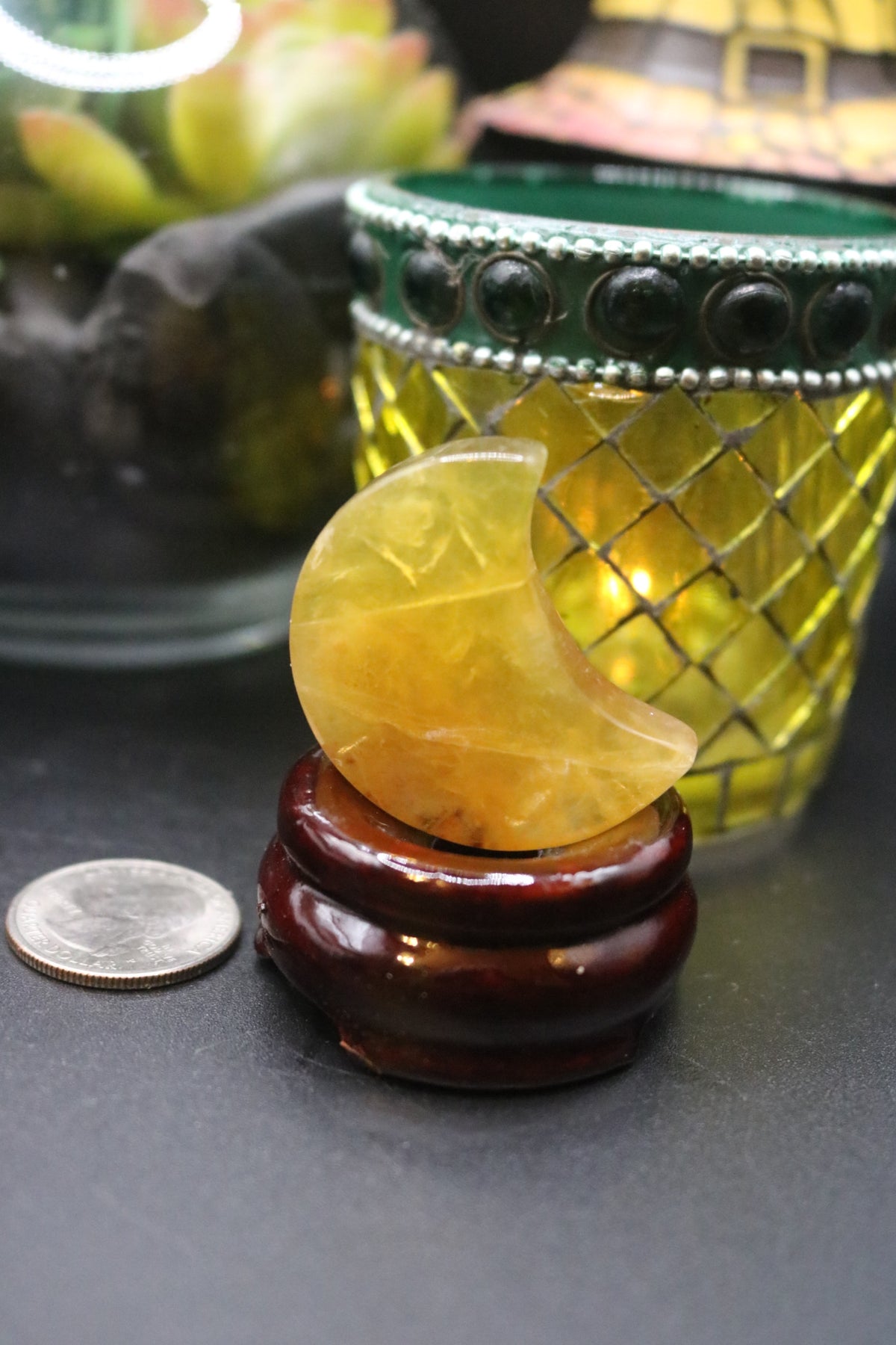 Yellow Fluorite Moon