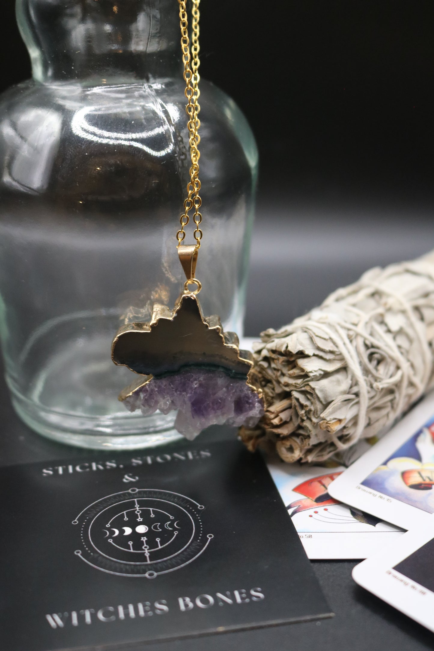 Amethyst Druzy Unicorn Necklace