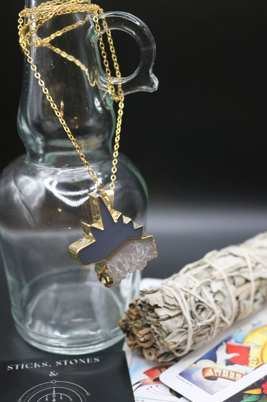 Amethyst Druzy Unicorn Necklace