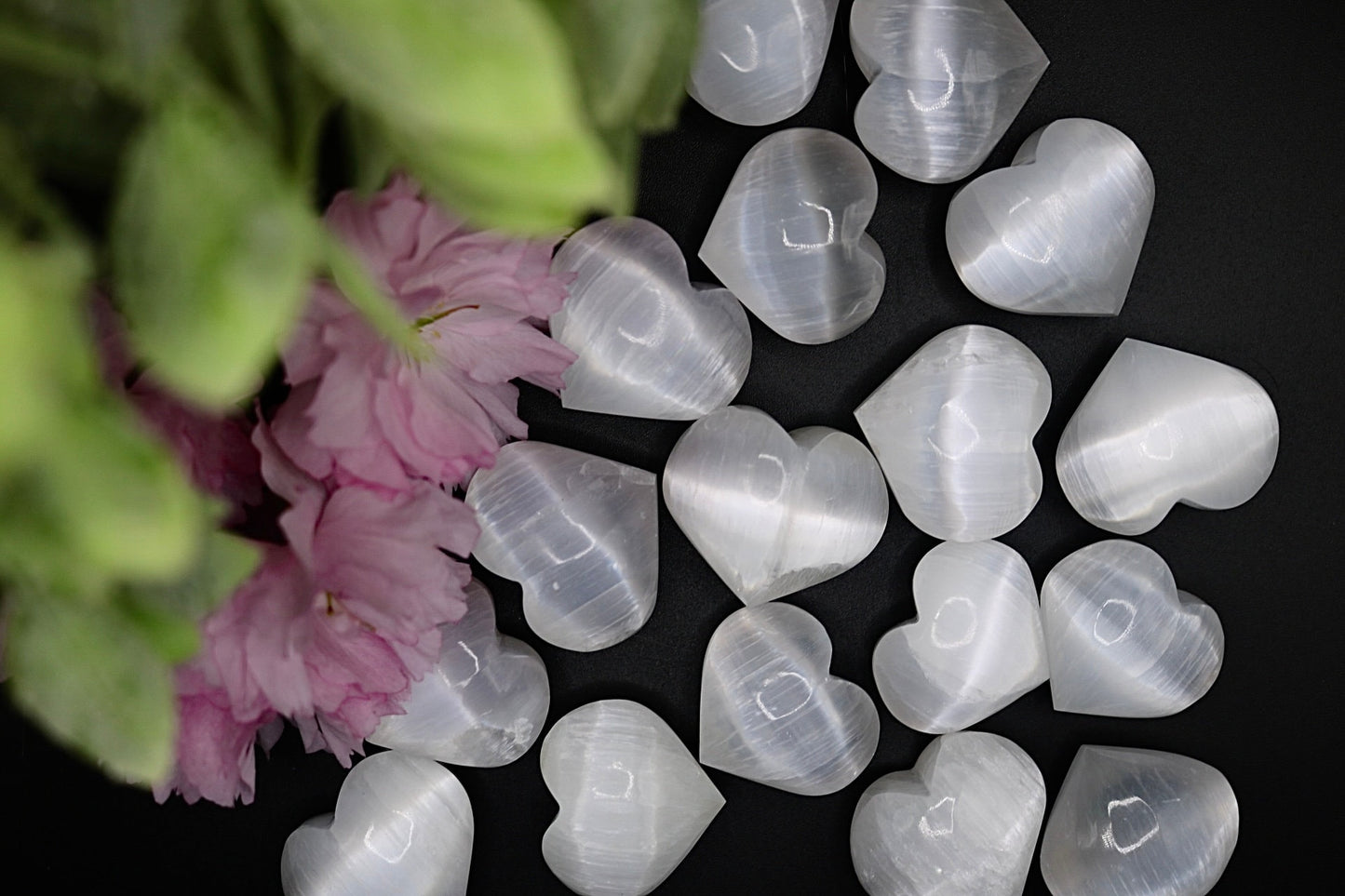 Mini Selenite Heart Crystal Carving