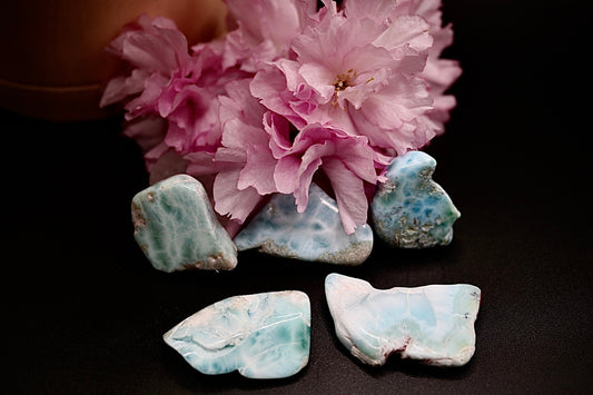 Extremely Rare Polished Larimar Slices